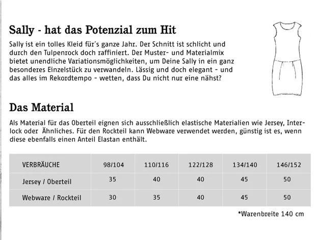 SALE Schnittreif - Sally - Mädchenkleid