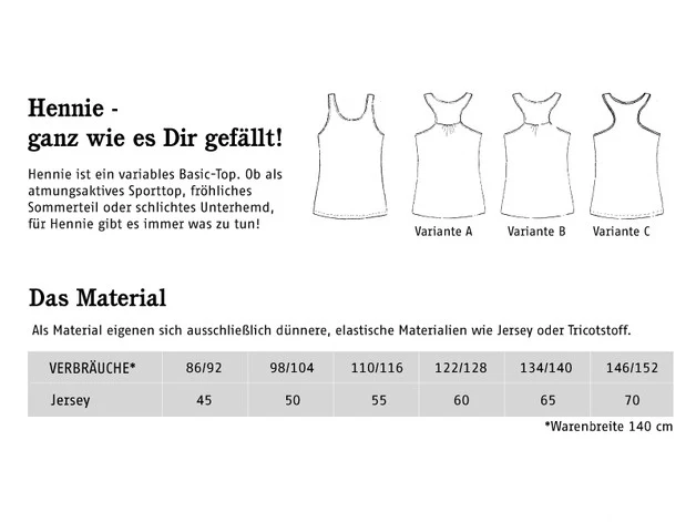 Schnittreif - Hennie - Mädchentop mit Racerback