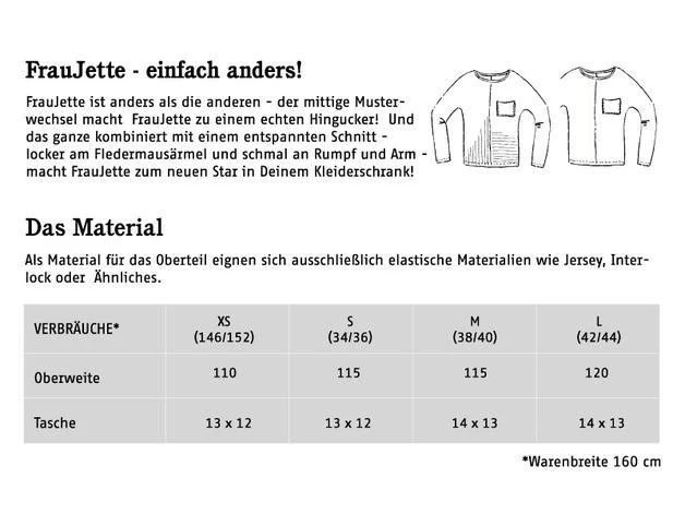 Schnittreif - Frau JETTE Fledermausshirt