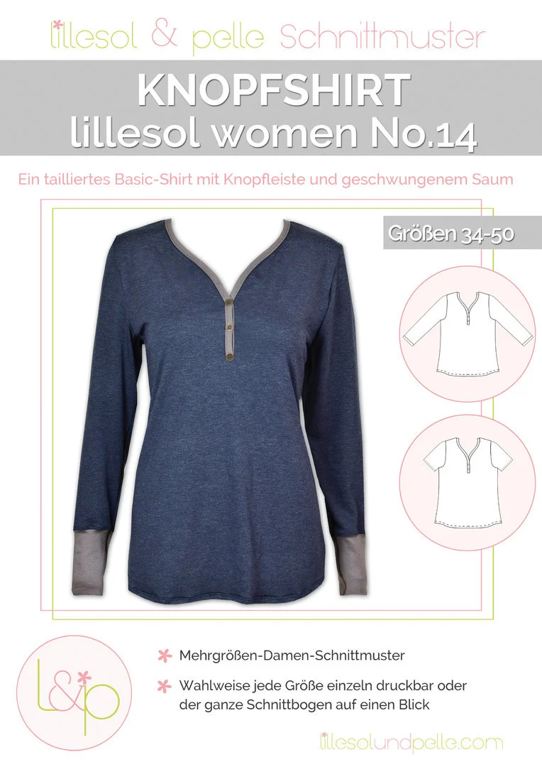 Sale -50 % Lillesol - Knopfshirt women No.14