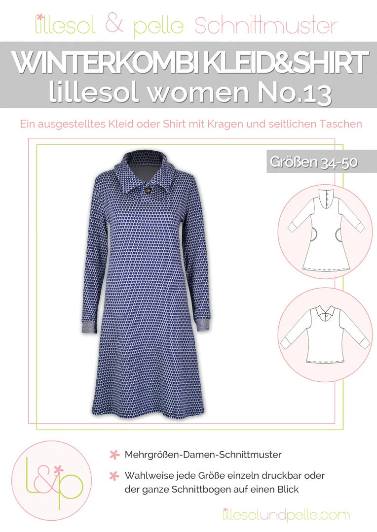 Sale -50 % Lillesol - Winterkombi Kleid & Shirt Women No. 13